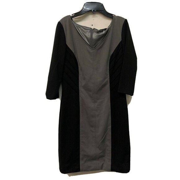 Tahari ASL Levine Womens Multicolor Color Block V Neck Sheath Dress - Picture 1 of 4